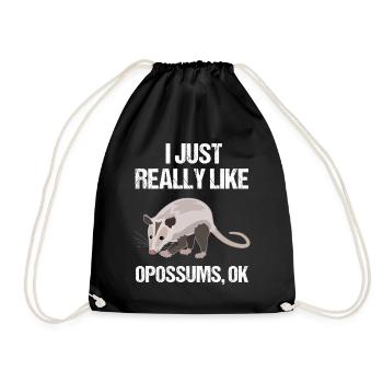 Natürlich Elegantes Opossum Highlight - Turnbeutel - Schwarz - Vorne
