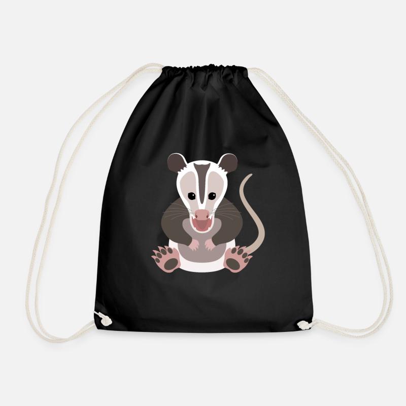 Surprised Opossum Aha-Effect Design - Drawstring Bag - black