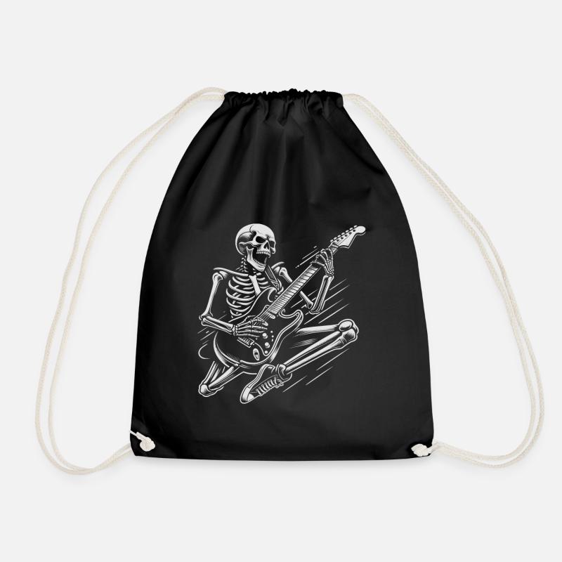 Skelett Gitarre Rock'n'Roll - Turnbeutel - Schwarz