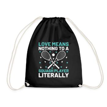 Squash Player Squash Tennis Player Raquetball Spor - Drawstring Bag - black - Front