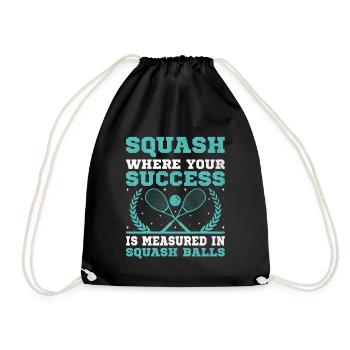 Squash Player Squash Tennis Player Raquetball Spor - Drawstring Bag - black - Front