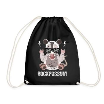 Opossum Rock Coolness pur - Turnbeutel - Schwarz - Vorne
