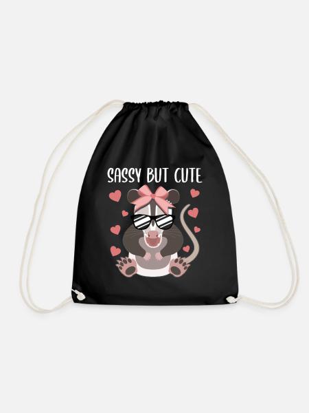 Opossum Liebe Mädchen Süßes Design - Turnbeutel - Schwarz
