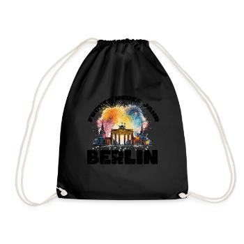 Bonne année avec feux d’artifice à Berlin - Sac de sport léger - noir - Devant