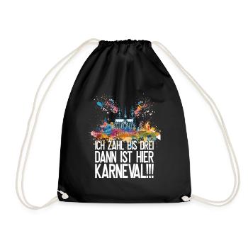 Cologne Kölle Carnival Gebützt Kölle Alaaf Jeck Party - Drawstring Bag - black - Front