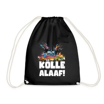 Cologne Kölle Carnival Gebützt Kölle Alaaf Jeck Party - Drawstring Bag - black - Front