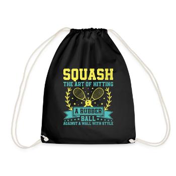 Squash Player Squash Tennis Player Raquetball Spor - Drawstring Bag - black - Front
