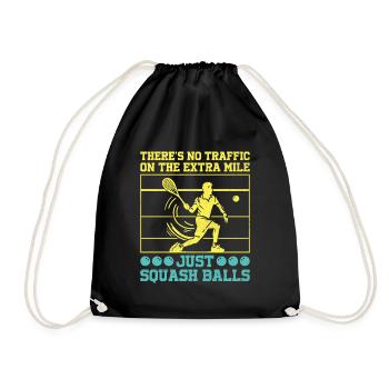 Squash Player Squash Tennis Player Raquetball Spor - Drawstring Bag - black - Front