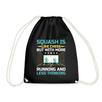 Squash Player Squash Tennis Player Raquetball Spor - Drawstring Bag - black - Front