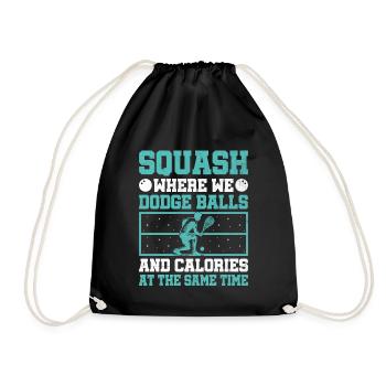 Squash Player Squash Tennis Player Raquetball Spor - Drawstring Bag - black - Front