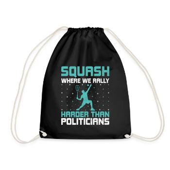 Squash Player Squash Tennis Player Raquetball Spor - Drawstring Bag - black - Front