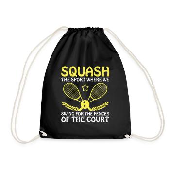 Squash Player Squash Tennis Player Raquetball Spor - Drawstring Bag - black - Front