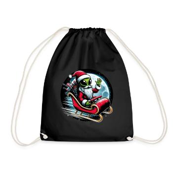 Deep Space Santa Alien - Turnbeutel - Schwarz - Vorne