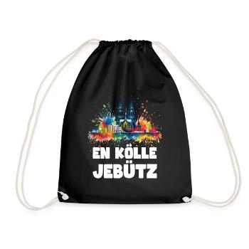 Köln Kölle Karneval Gebützt Kölle Alaaf Jeck Party - Turnbeutel - Schwarz - Vorne