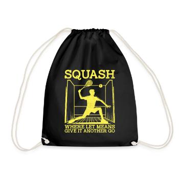 Squash Player Squash Tennis Player Raquetball Spor - Drawstring Bag - black - Front