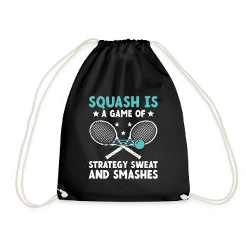 Squash Player Squash Tennis Player Raquetball Spor - Drawstring Bag - black - Front