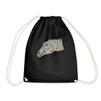 Maiasaura Art Illustration Vintage Style - Drawstring Bag - black - Front