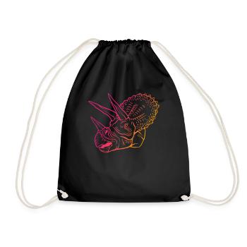 Neon Triceratops Retro Style Collectible - Drawstring Bag - black - Front