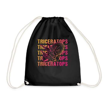 Triceratops Wortspiel Design Vintage Look - Turnbeutel - Schwarz - Vorne