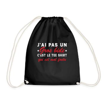 J'ai Pas Un Gros Bide C'est Le Tee Shirt Cadeau - Sac de sport léger - noir - Devant