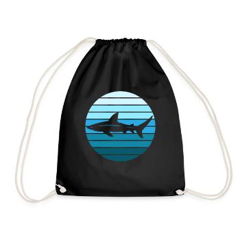 Requin Retro Sunset Surfer - Sac de sport léger - noir - Devant