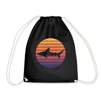 Requin Retro Sunset Surfer - Sac de sport léger - noir - Devant
