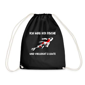 Koi Fischliebhaber & Sozial Selektiv - Turnbeutel - Schwarz - Vorne
