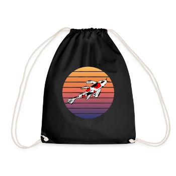 Koi-Glanz Sonnenuntergang Harmonie - Turnbeutel - Schwarz - Vorne