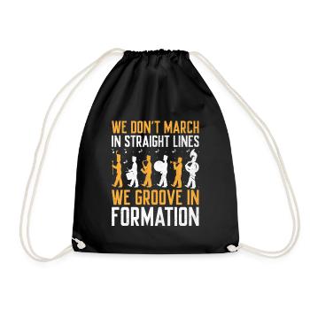 Marching Band Sayings Funny Marching Instruments - Drawstring Bag - black - Front