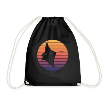 Manta Ray, Sunset, Play of Colors - Drawstring Bag - black - Front