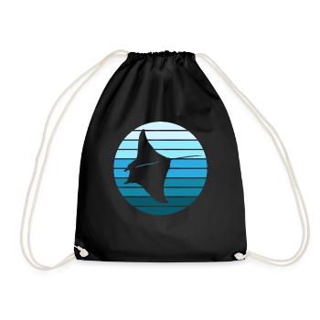 Mantarochen Eleganz im Ozean - Turnbeutel - Schwarz - Vorne