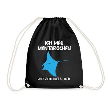 Mantarochen & Drei Leute Meerliebe - Turnbeutel - Schwarz - Vorne
