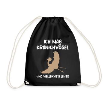 Kranichvögel & Drei Leute Fanliebe - Turnbeutel - Schwarz - Vorne