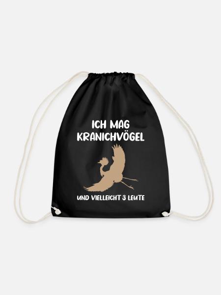 Kranichvögel & Drei Leute Fanliebe - Turnbeutel - Schwarz