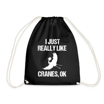 Simply Cranes Lover Statement - Drawstring Bag - black - Front