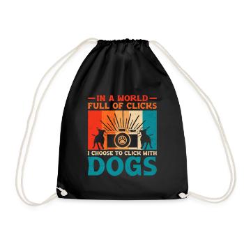 Dog Lover Photography Loves Dog Photographer Dogs - Drawstring Bag - black - Front