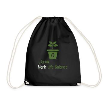 Grow Life Balance Plant Lover Gardener - Drawstring Bag - black - Front