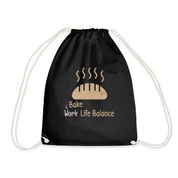 Bake Work Life Balance – Baking Bread - Drawstring Bag - black - Front