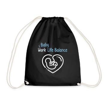 Baby-work-life-balance - Pregnant future - Drawstring Bag - black - Front