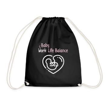 Baby Work Life Balance – Pregnant Future - Drawstring Bag - black - Front