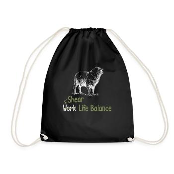 Shear Work Life Balance – Sheep Shepherd - Drawstring Bag - black - Front