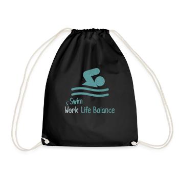Swim Work Life Balance - Swimmer Sport - Drawstring Bag - black - Front