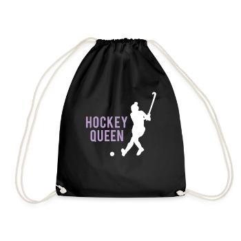 Eishockey Königin Cool Sportlerin Krone - Turnbeutel - Schwarz - Vorne