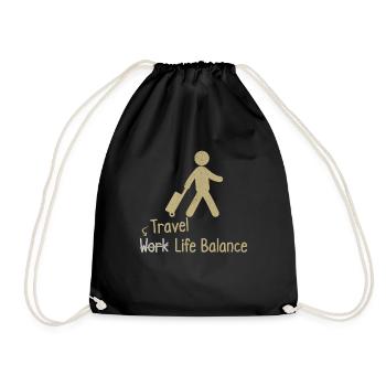 Travel, Work-life-balance - Travel, - Drawstring Bag - black - Front