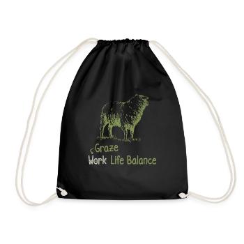 Shear Work Life Balance – Sheep Shepherd - Drawstring Bag - black - Front