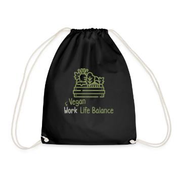 Vegan Work-Life-Balance – Vegetarian Vegetables - Drawstring Bag - black - Front
