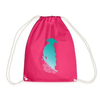 Samurai Blossom Spell Mental Strength - Drawstring Bag - fuchsia - Front