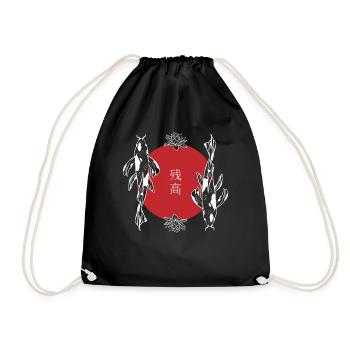 Koi-Duo Harmonie Feng Shui Zen - Turnbeutel - Schwarz - Vorne