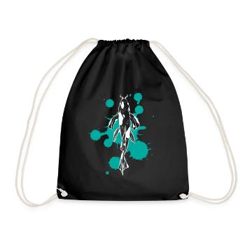 Single Koi Strength River of Life - Drawstring Bag - black - Front