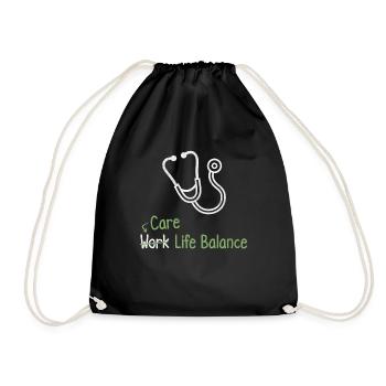 Nursing work-life balance - nurse doctor - Drawstring Bag - black - Front